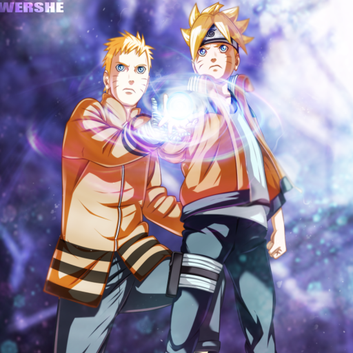 Naruto and his son (Boruto) by WERSHE