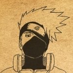 Anime-style forum avatar featuring Kakashi Hatake from Naruto, depicted in a minimalist line art on a textured background.