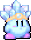 Pixel-art Kirby (video game) in icy blue with a crystal tiara, used as a forum avatar/pfp.