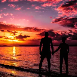  Man and women on Fraser Island in Queensland, Australia