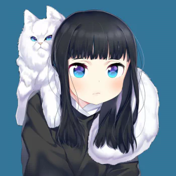 black hair blue eyes cat Anime Original anime cat PFP