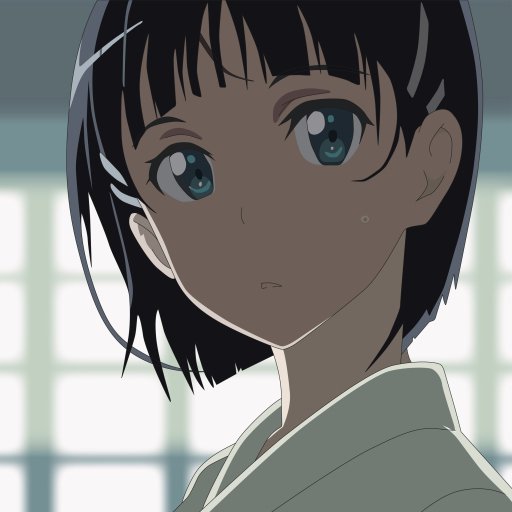 Close-up of Suguha Kirigaya from Sword Art Online, featuring her short dark hair and expressive teal eyes in an anime-style forum avatar.