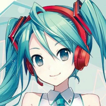 Anime-style forum avatar featuring Hatsune Miku, the iconic Vocaloid character with teal twin-tails and red headphones.