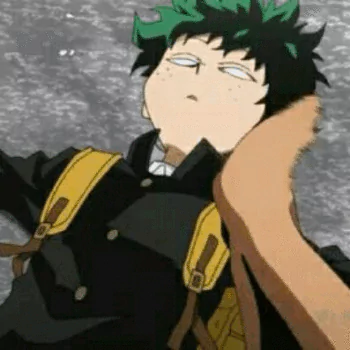 Forum avatar/pfp of Izuku Midoriya (My Hero Academia, anime) lying back in a school uniform, green hair, freckles, hand near his face.