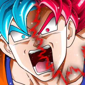 Forum avatar of Goku from Dragon Ball Super, split into blue and red Super Saiyan forms, screaming as crackling energy streaks across his face.