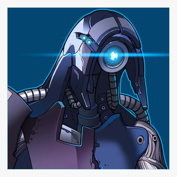 Geth (Mass Effect) forum avatar — blue-lit robotic figure from the video game with a single glowing eye, stylized sci‑fi profile portrait.