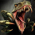 Close-up of a snarling, razor-toothed raptor from the Turok video game, used as a forum avatar/pfp.