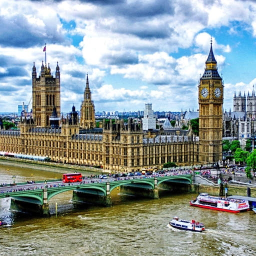View of Westminster Palace and City of London