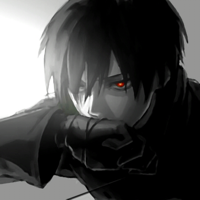 Anime avatar black and white 