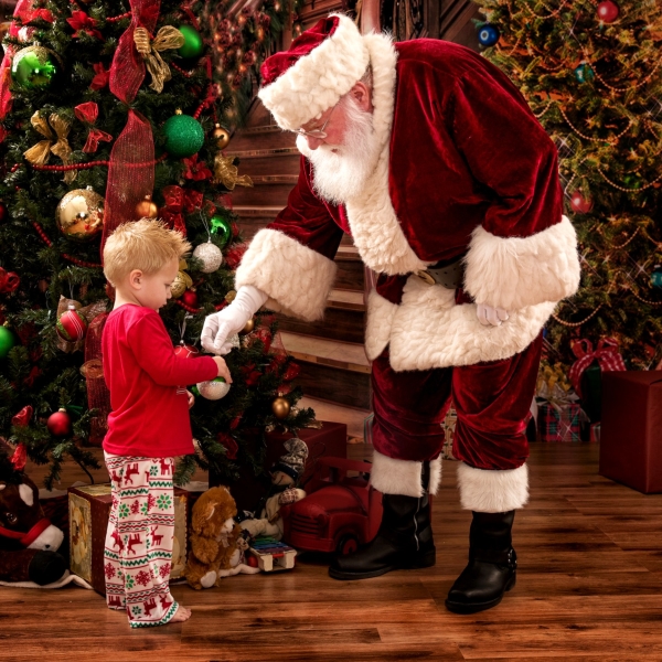 Santa Claus with Child by Judy Lynch by Judy Lynch