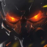 Forum avatar of a menacing Killzone character with glowing red eyes, emitting an intense, dark atmosphere.