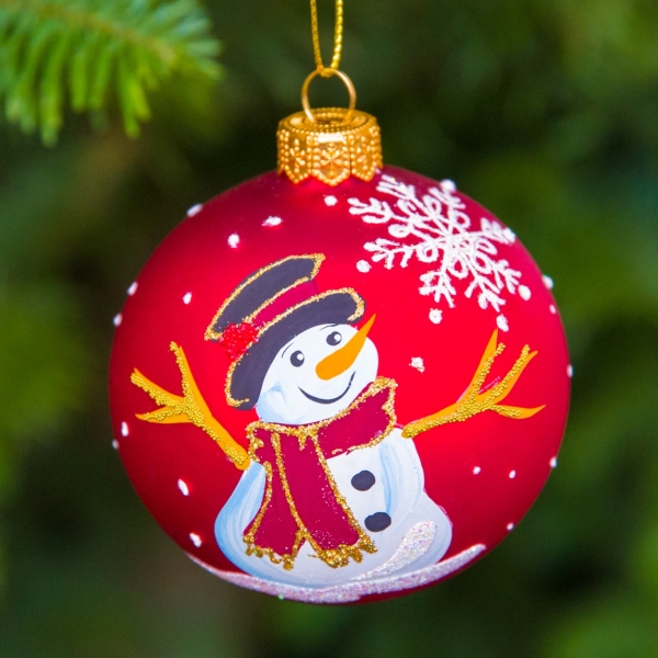 Snowman Christmas Bauble by Petr Kratochvil