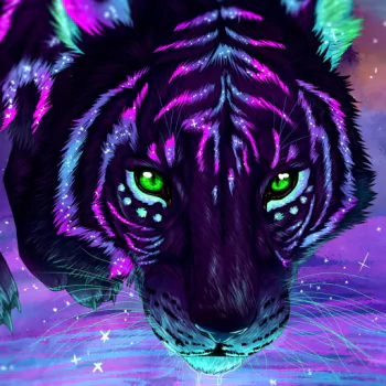 water green eyes night tiger fantasy PFP