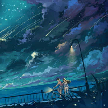 couple ocean star horizon bicycle sky cloud water Anime anime couple Sky Anime PFP