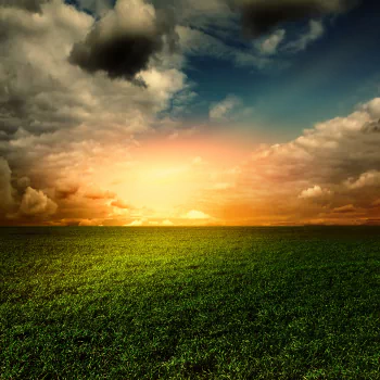  Amazing Sky over Green Field