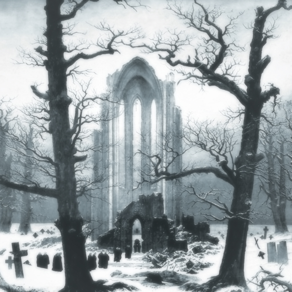 "Monastery Graveyard under Snow" by Caspar David Friedrich, 1819. by Caspar David Friedrich