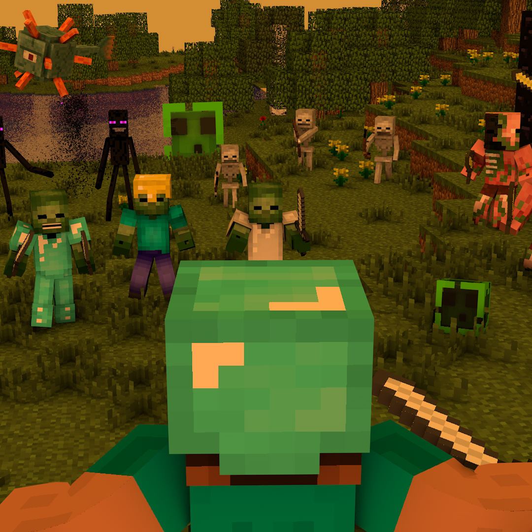 Download Battle Creeper (Minecraft) Nether Portal Zombie Skeleton Steve (Herobrine Minecraft) Zombie Pigman (Minecraft) Minecraft Mojang Video Game PFP