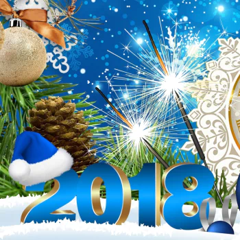 snow blue santa hat New Year 2018 New Year holiday PFP