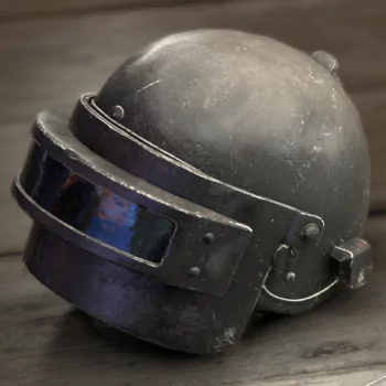 A worn, black combat helmet from Playerunknown's Battlegrounds used as a forum avatar/profile photo.