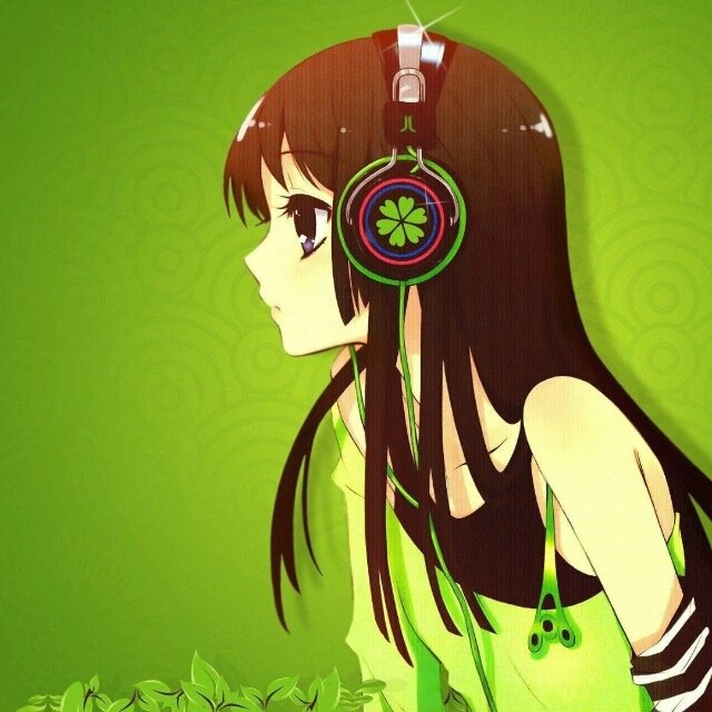 Download Headphones Brown Hair Purple Eyes Mio Akiyama Green Anime K-ON! Green Anime PFP