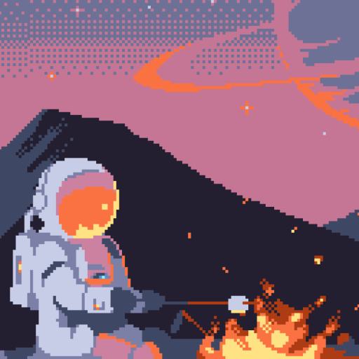 Download Fire Spacesuit Astronaut 8-bit Pixel Art Artistic PFP