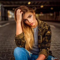 depth of field hazel eyes brunette model woman PFP