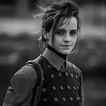short hair Black & White English actress Emma Watson Celebrity PFP
