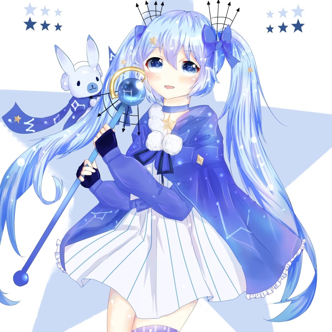 Download Hatsune Miku Wand Dress Twintails Long Hair Rabbit Anime Vocaloid PFP