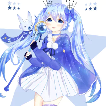 Hatsune Miku wand dress twintails long hair rabbit Anime Vocaloid PFP