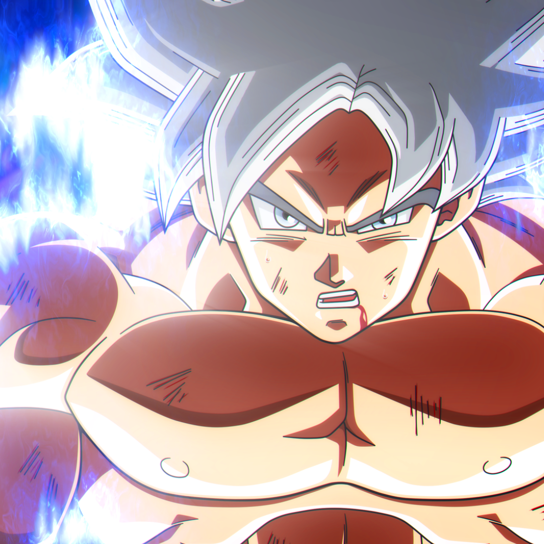 Forum avatar of Goku (Dragon Ball Super) in Ultra Instinct, silver hair and glowing blue-white aura, with a fierce, focused expression.