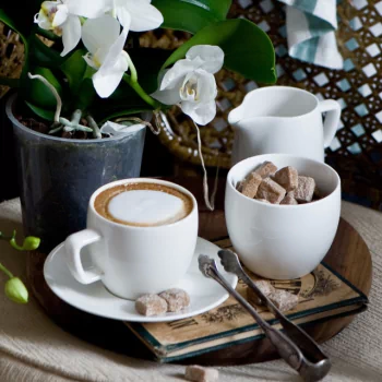 orchid white flower still life flower sugar cup coffee food PFP