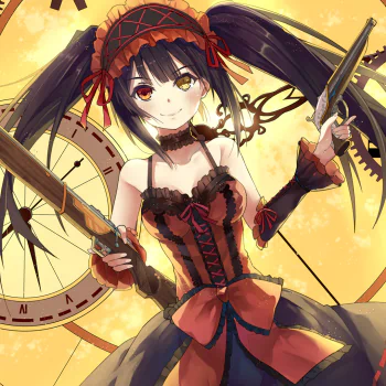 long hair smile heterochromia Kurumi Tokisaki Anime Date A Live PFP