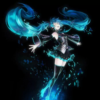 twintails blue hair long hair skirt Hatsune Miku Anime Vocaloid PFP