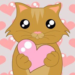 Cartoon Valentine's Cat