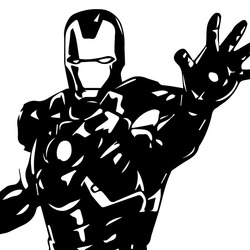 Black and White Iron Man