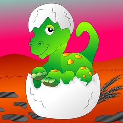 Baby Dinosaur Hatching by 586300