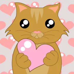  Cartoon Valentine's Cat