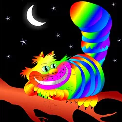 colorful colors cat Alice In Wonderland cheshire cat fantasy PFP