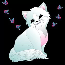  Cute White Cat by 586300