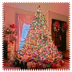 A brightly lit Christmas tree decorated with colorful ornaments and surrounded by presents in a cozy, festive holiday room, used as a forum avatar.