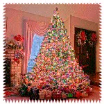 A brightly lit Christmas tree decorated with colorful ornaments and surrounded by presents in a cozy, festive holiday room, used as a forum avatar.