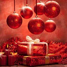 Christmas-themed forum avatar featuring red ornaments and wrapped gifts with festive red and gold tones, evoking holiday cheer and warmth.
