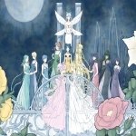 Forum avatar: Sailor Moon anime group — central princess in a pink gown with a crescent, flanked by guardian figures and large roses under a full moon.