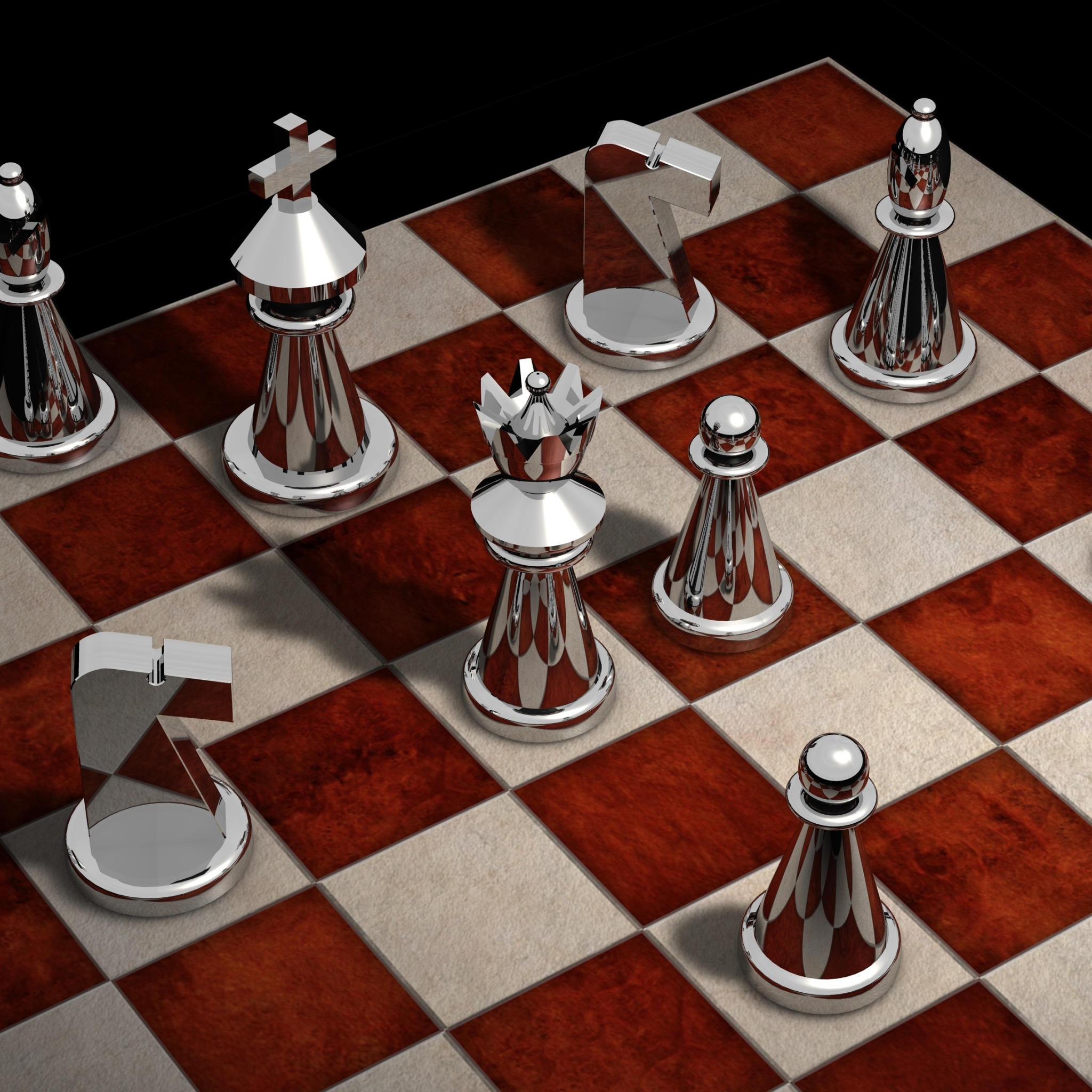 Red and White Chessboard Set