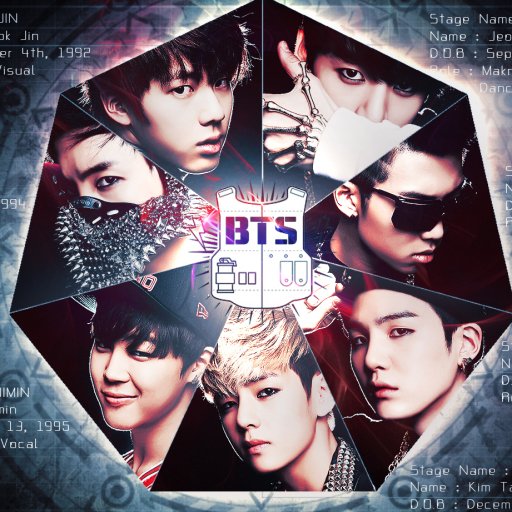 Forum avatar featuring a stylized collage of BTS members arranged in a hexagonal pattern with the BTS logo and music-themed graphics.