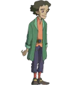 Avatar of a Ni No Kuni character, featuring a young male character with wavy hair, wearing a green coat, orange scarf, and navy trousers.