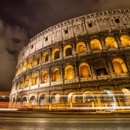 Rome Italy light time lapse night Colosseum man made PFP