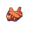 Pixel art avatar of an orange military transport plane, associated with the video game Advance Wars.