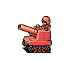 A retro-style avatar featuring a soldier in a tank from the video game Advance Wars, embodying military strategy and gameplay.