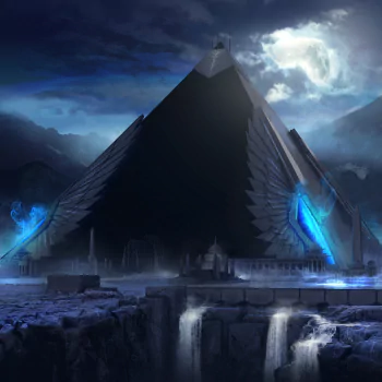 egyptian night moon building pyramid fantasy PFP